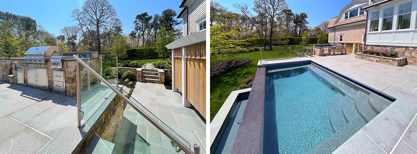 Digs Design Mudge Chatham Pool (left) and BBQ (right). Photo: Greg Premru