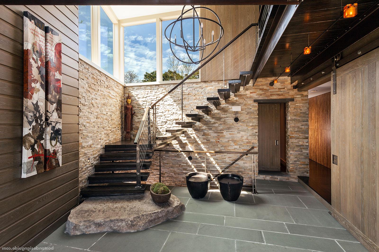 Contemporary staircase by Kistler & Knapp Builders